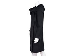 Black Lanvin Wool Ruffled-Collar Coat