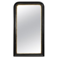 Black laquered and gilted wooden Louis Philippe mirror, France ca. 1850
