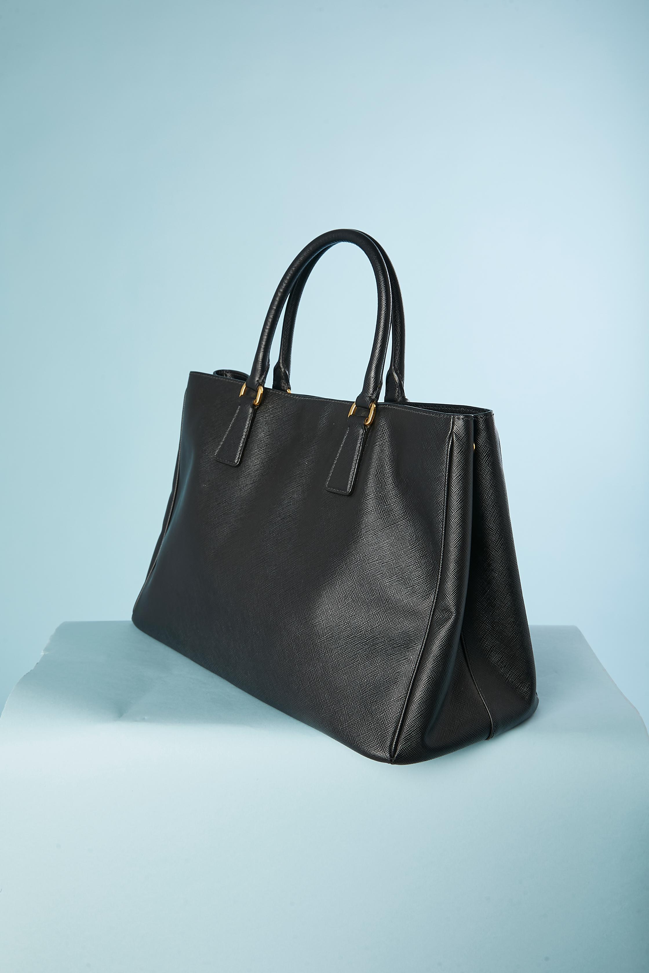 Women's or Men's Black large gardener's tote leather bag PRADA 