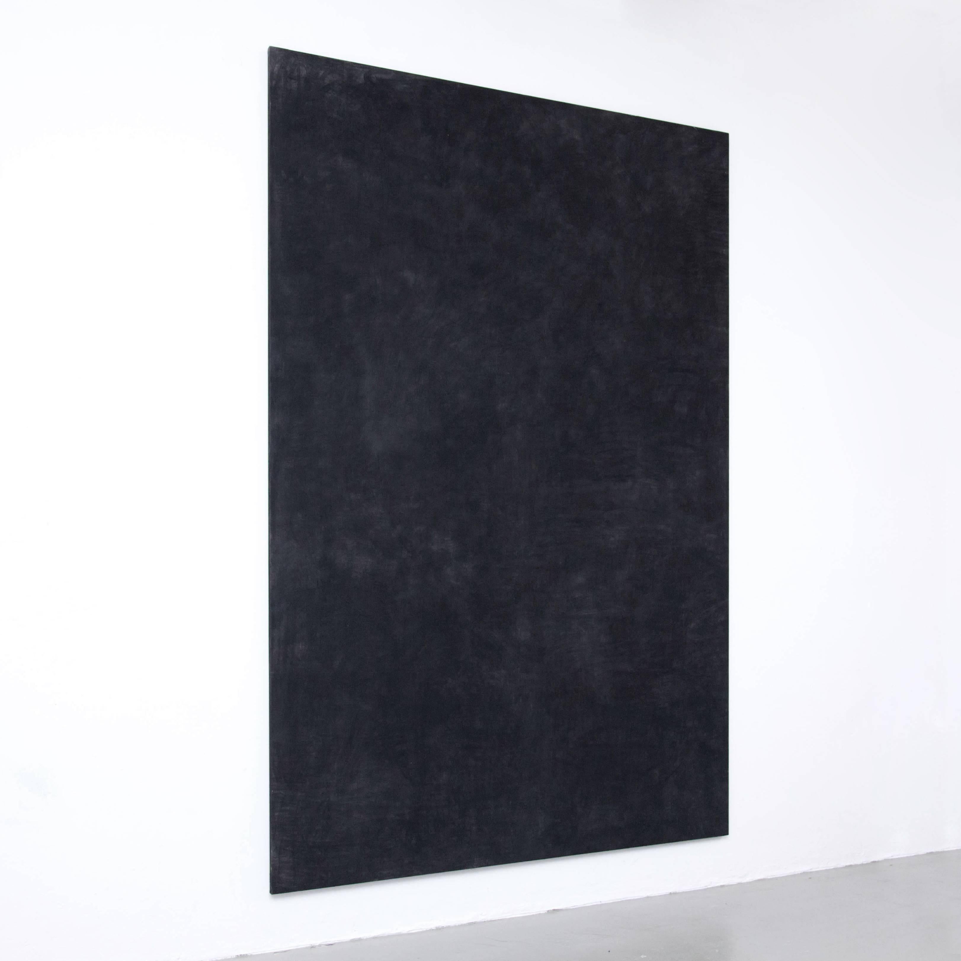 Painting in charcoal on linen made by Enrico Della Torre.
Measures: 300 x 200 cm

The expressive vision of Enrico is an exploration of space in the painting, an attempt to bring to the limits its capacity to be occupied with elements. His