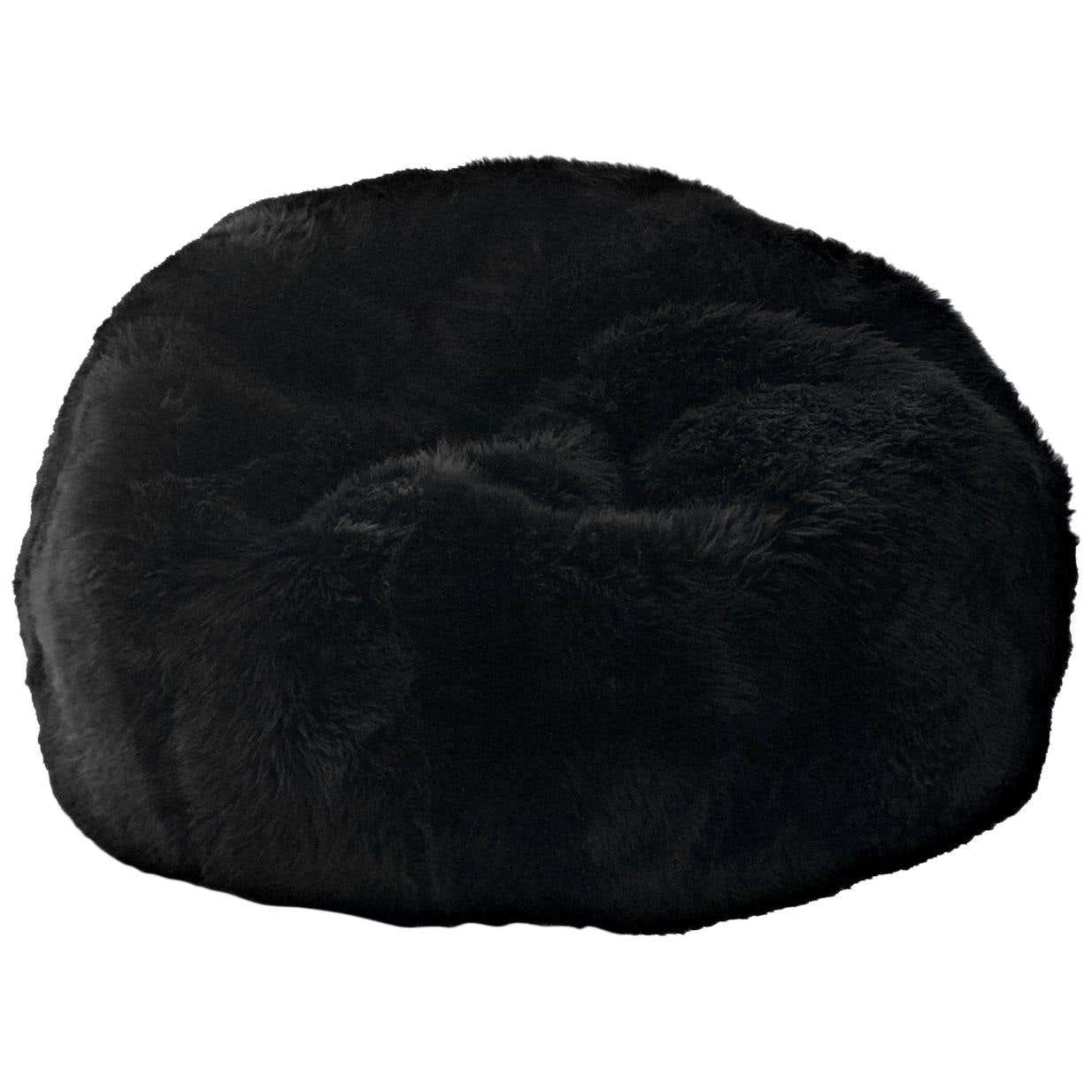 Black Large Sheepskin Bean Bag Chair, Australian Sheepskin, Made in ...
