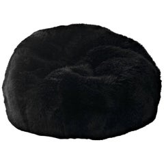 Grande housse de sac pouf en peau de mouton noire, peau de mouton mérinos, fabriquée en Australie