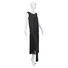 Black *Large Size* Jazz Baby Backless Fringed Wrapping Flapper Dress- M-L, 1920s