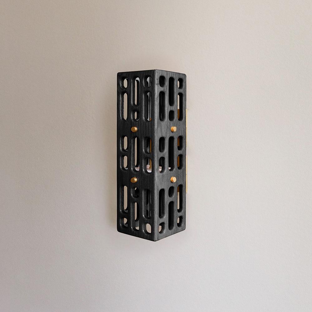 Mid-Century moderno Applique in legno a reticolo nero, media, Collectional Celosía in vendita