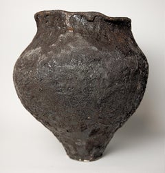 Black Lava Moon Texture Vase Vessel