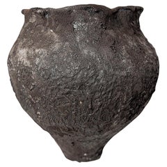 Black Lava Moon Texture Vase Vessel