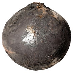 Black Lava Moon Texture Vase Vessel II