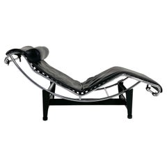 Black LC4 Lounge Chair by Le Corbusier for Cassina, 1970s