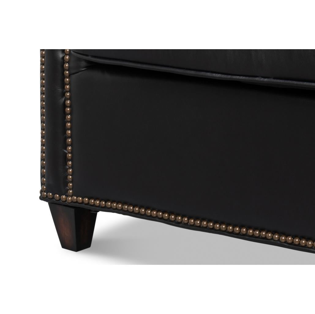 Black Leather Accent Chair For Sale 4