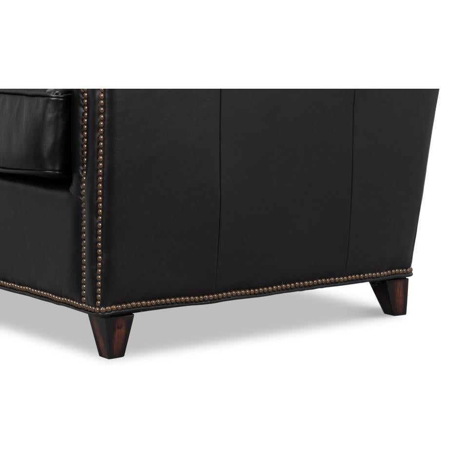 Black Leather Accent Chair For Sale 5