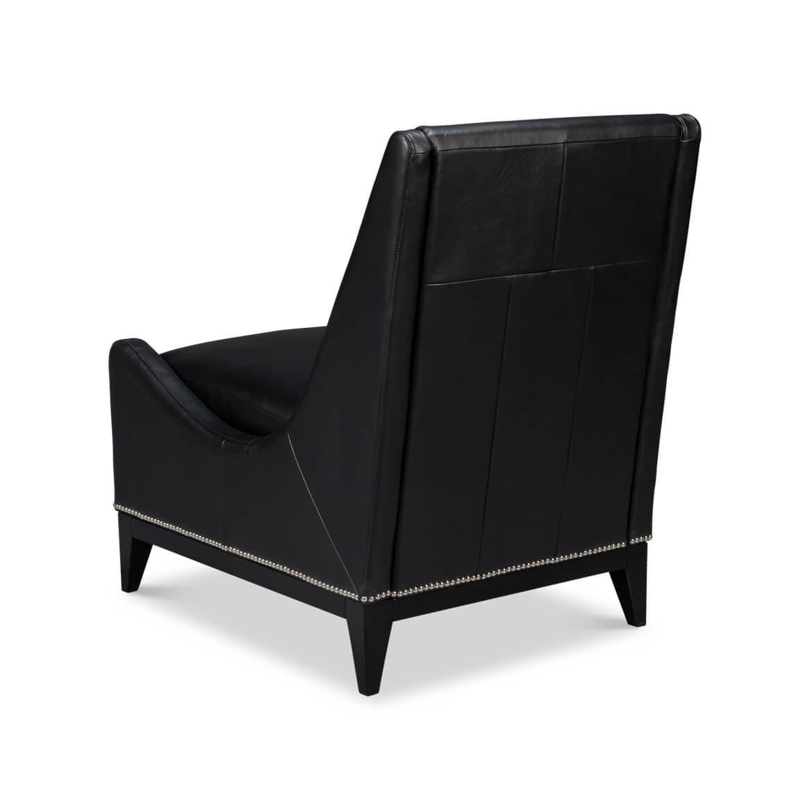Chaise d'appoint en cuir noir Neuf - En vente à Westwood, NJ