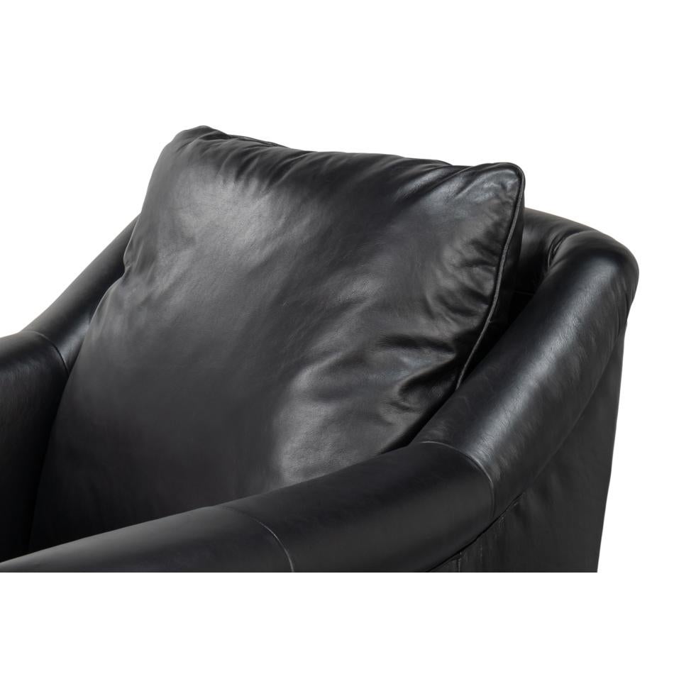 Black Leather Accent Chair For Sale 2