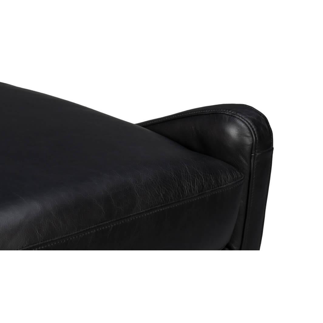 Black Leather Accent Chair For Sale 3