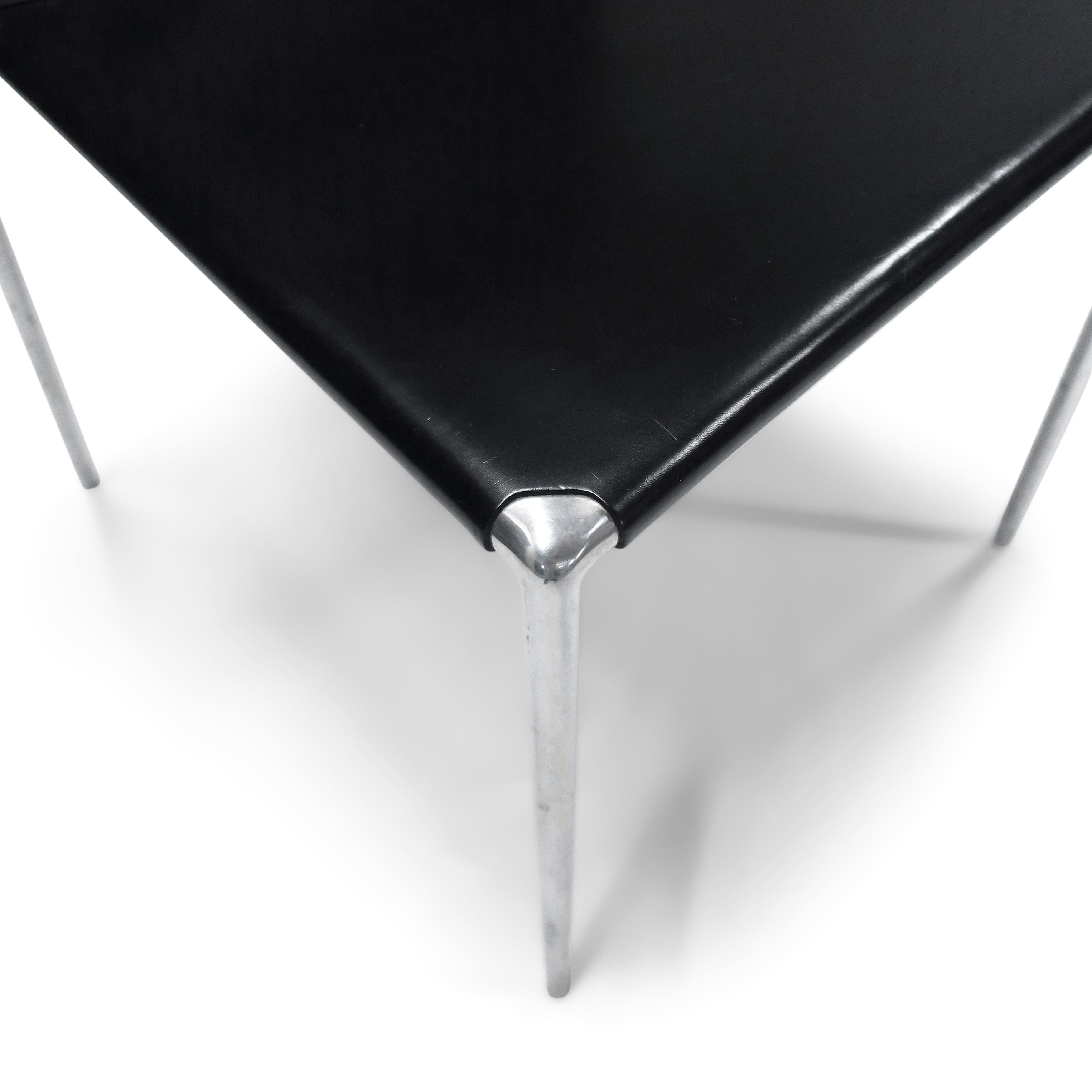 Metal Black Leather Alma Chair by Roberto Barbieri for B&B Italia For Sale
