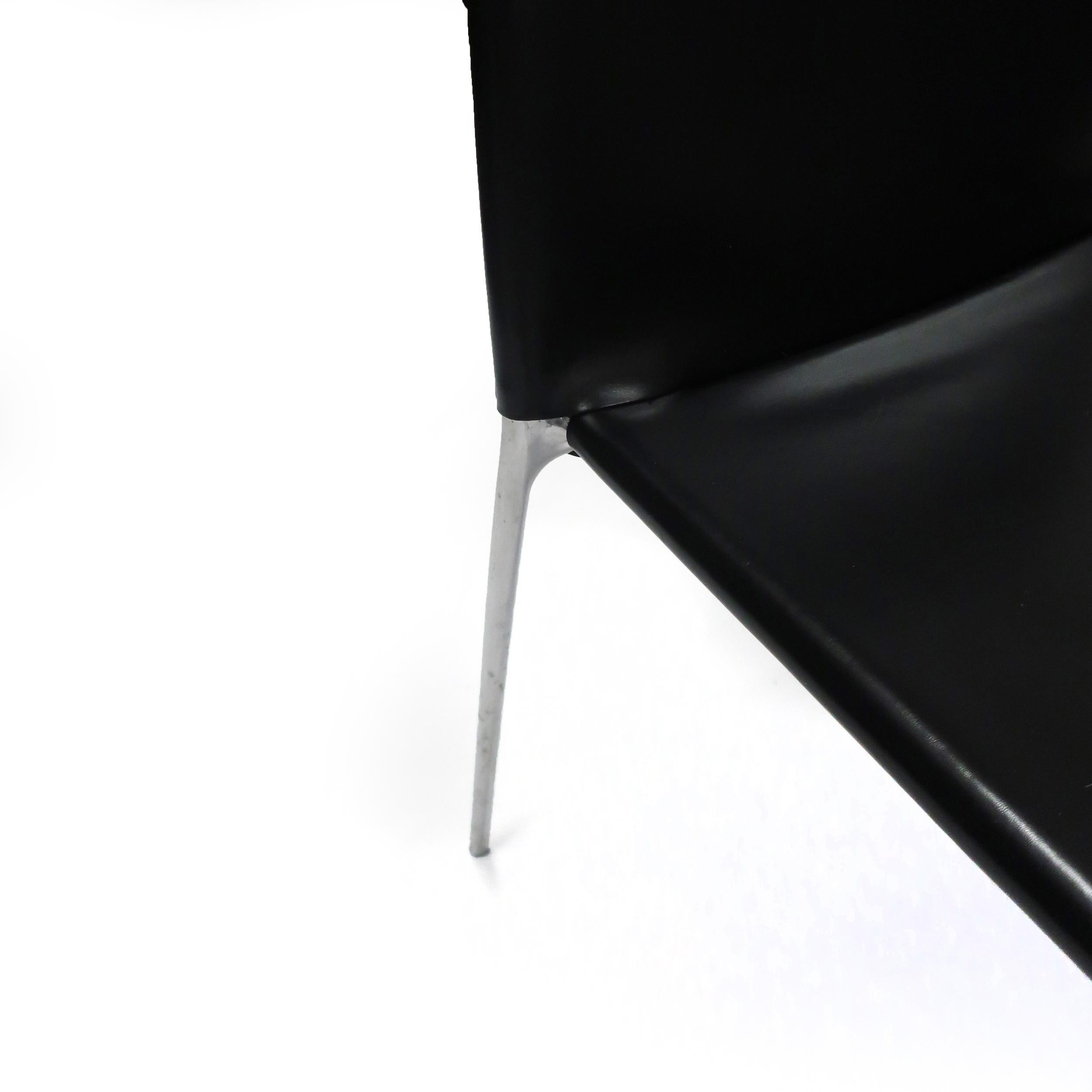 Black Leather Alma Chair by Roberto Barbieri for B&B Italia For Sale 1