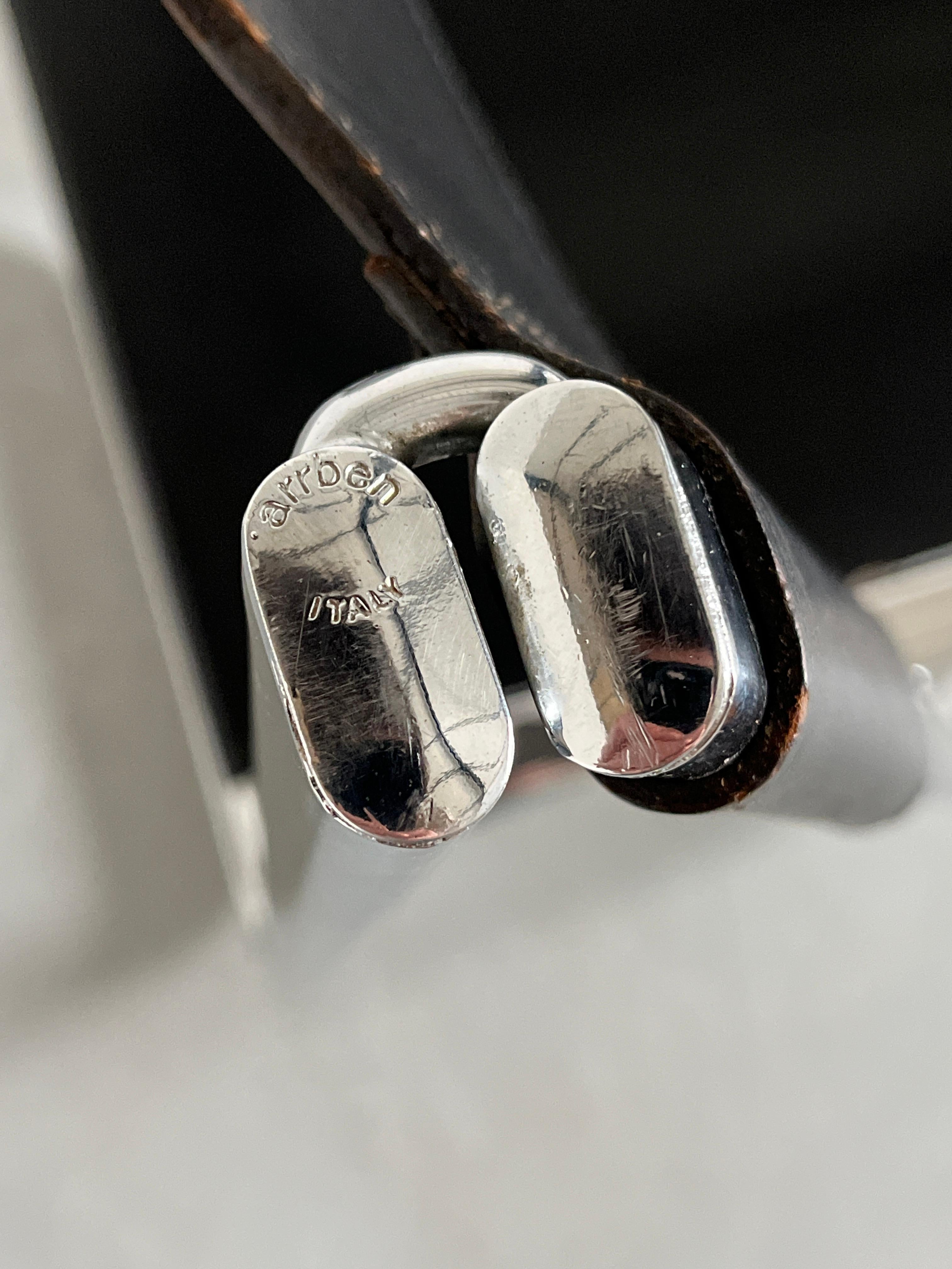 Black Leather and Chrome 'Tamara' Folding Chair by Arrben Italy, 1970s 3