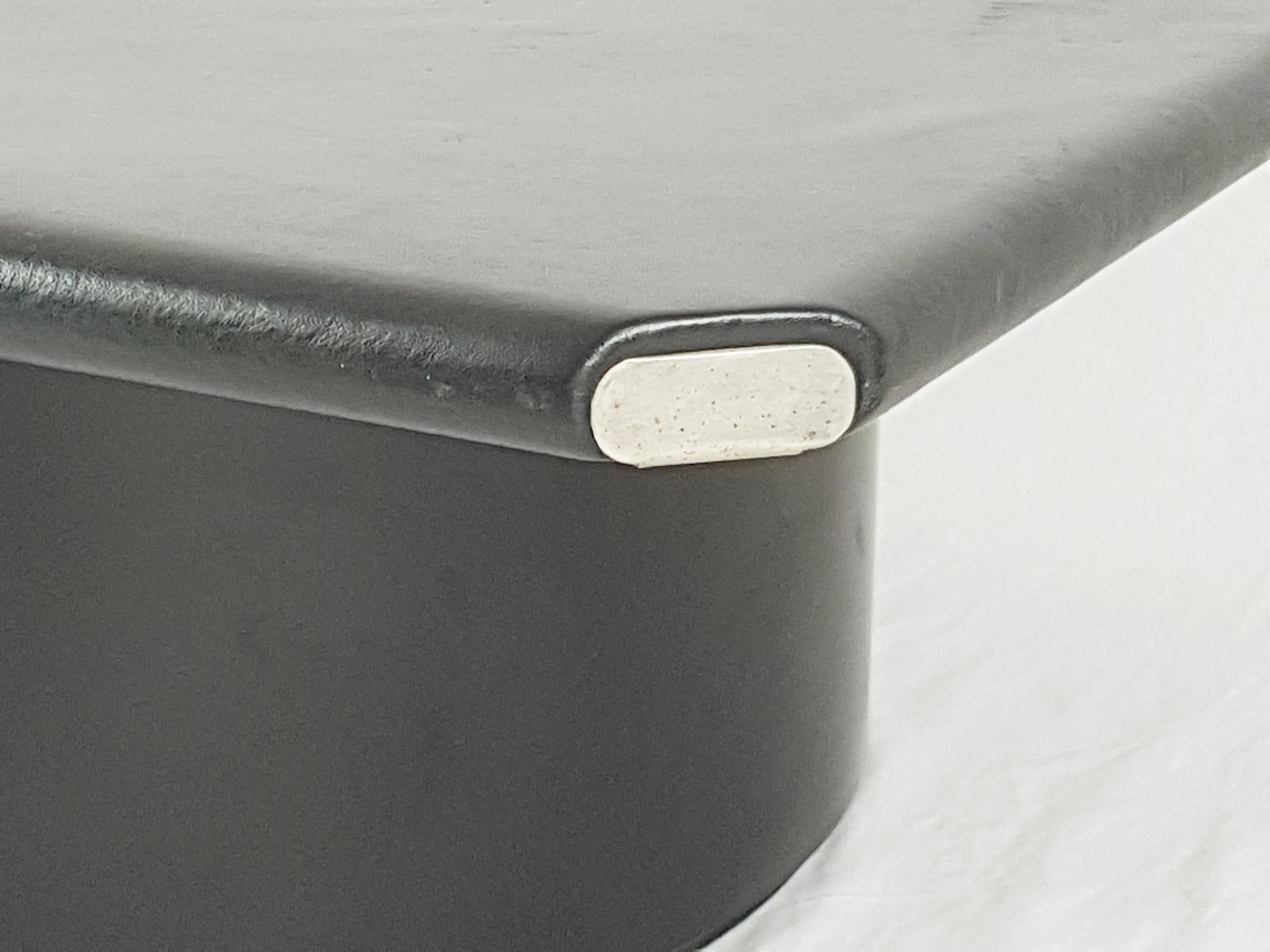 Italian Black Leather and Fiber Glass Low Table by Afra & Tobia Scarpa for B&B Italia
