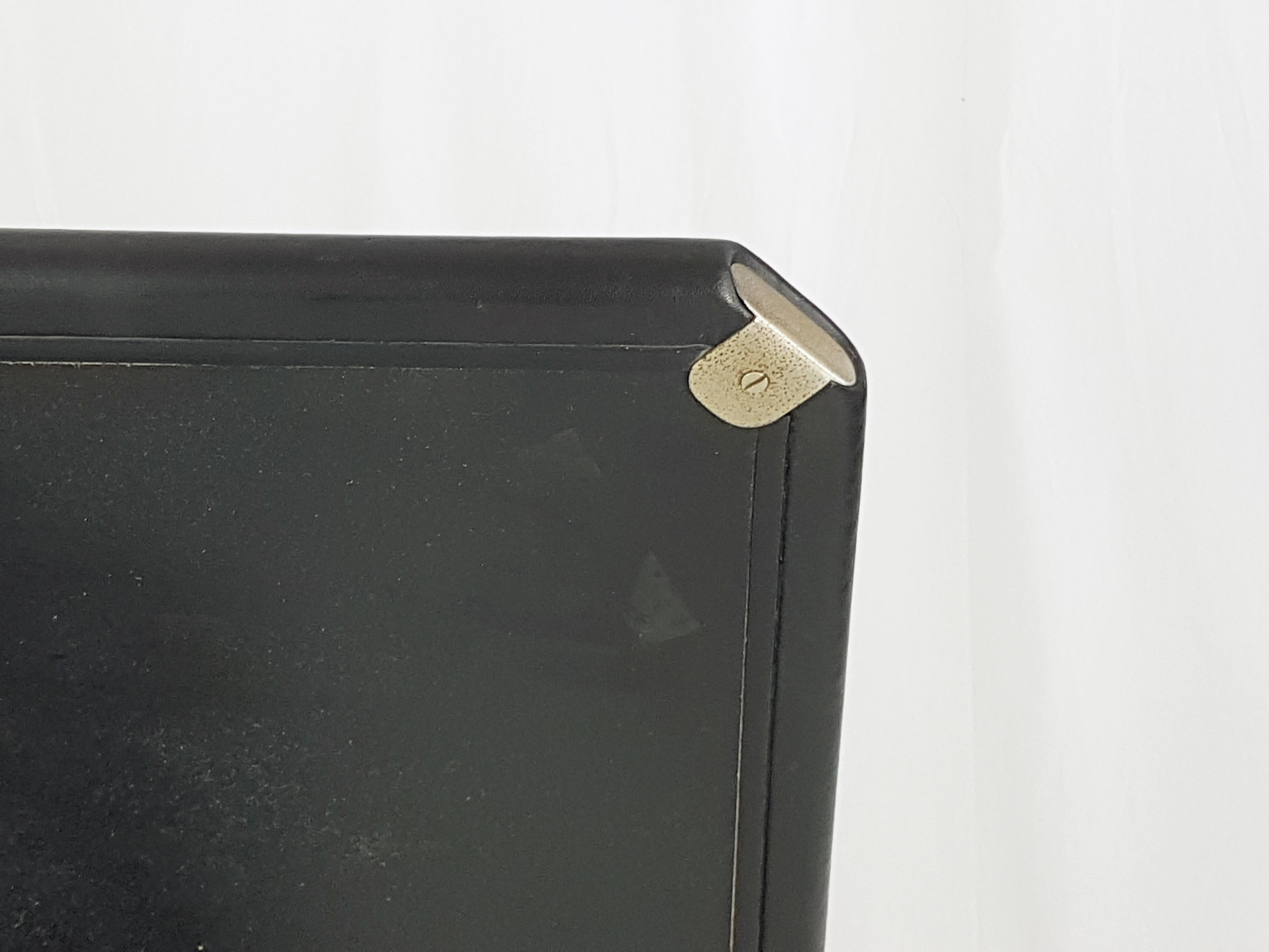 Late 20th Century Black Leather and Fiber Glass Low Table by Afra & Tobia Scarpa for B&B Italia