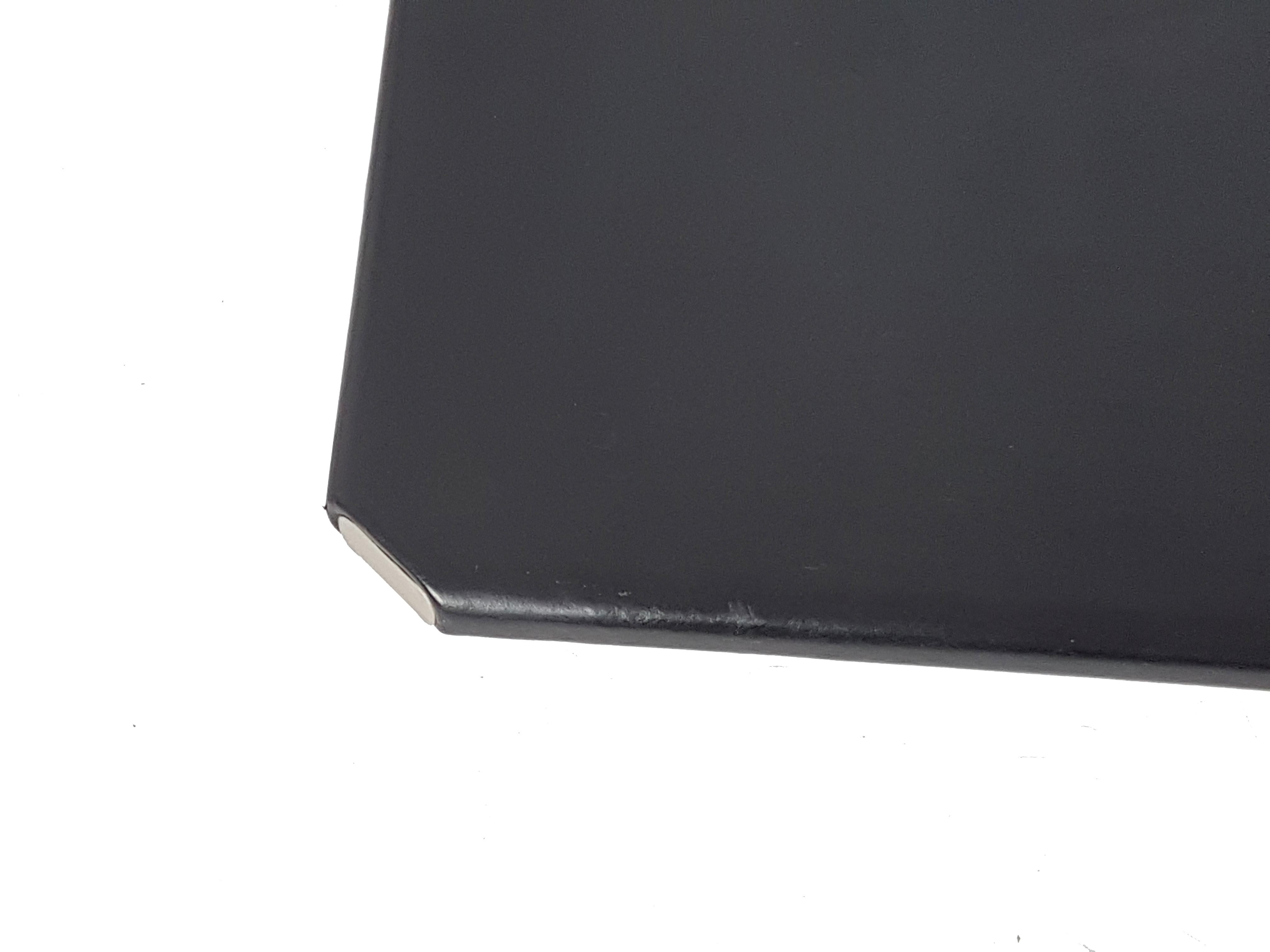 Metal Black Leather and Fiber Glass Low Table by Afra & Tobia Scarpa for B&B Italia