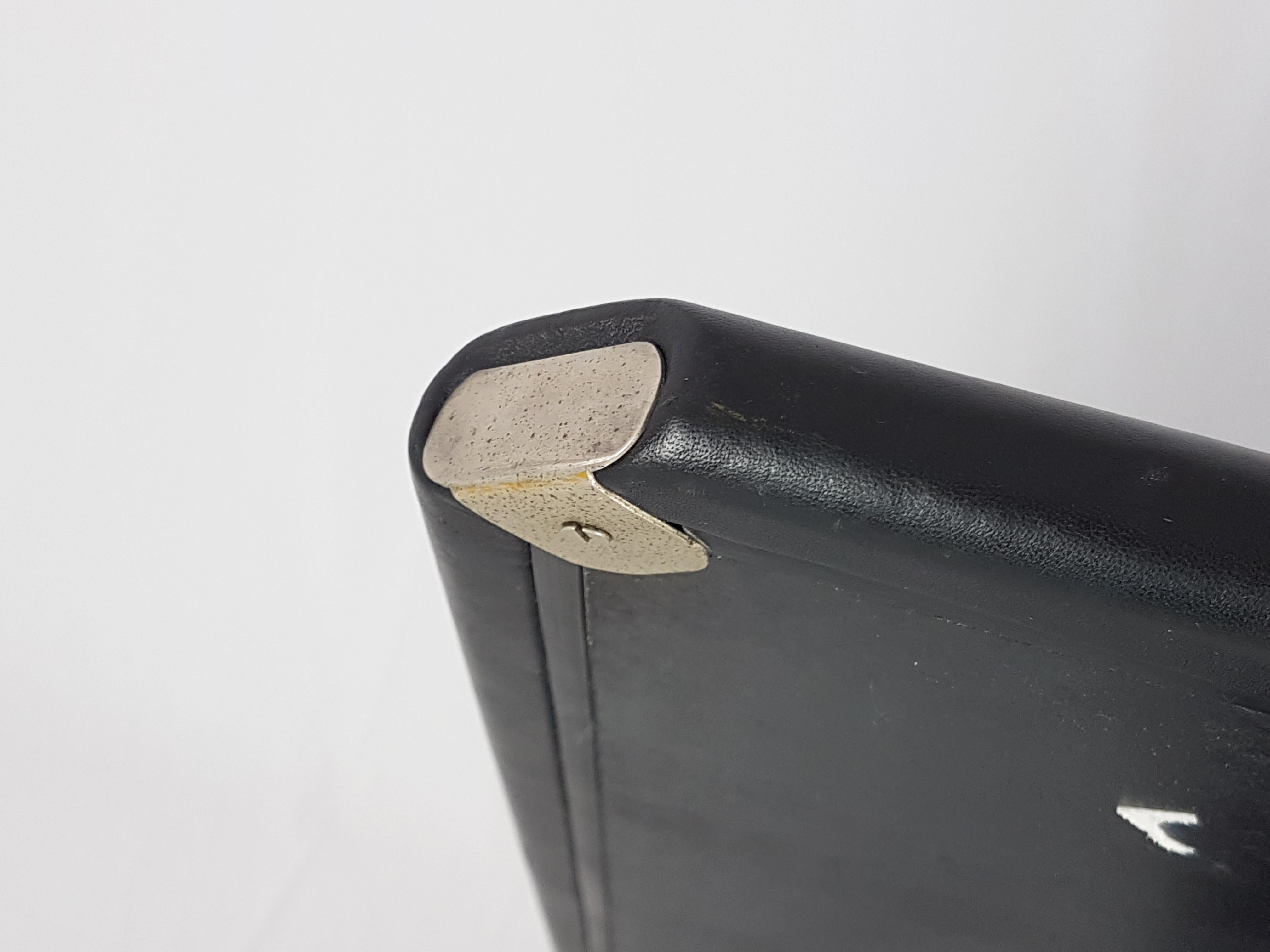 Black Leather and Fiber Glass Low Table by Afra & Tobia Scarpa for B&B Italia 1