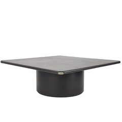 Black Leather and Fiber Glass Low Table by Afra & Tobia Scarpa for B&B Italia