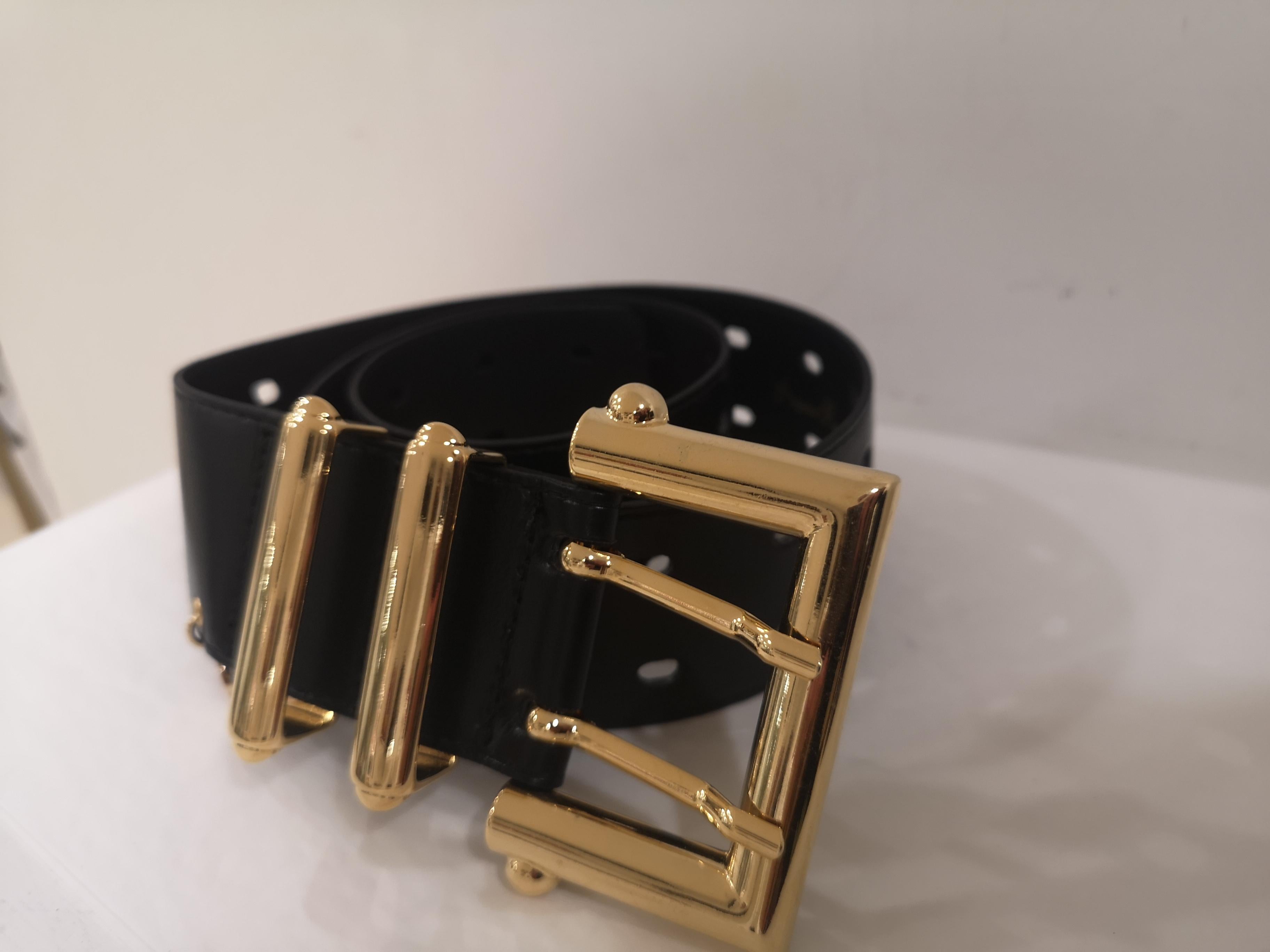 Black leather and gold hardware belt NWOT 4