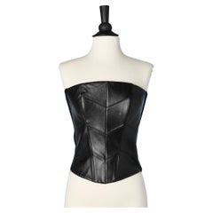 Black leather and knit bustier Mila Schon Concept 