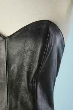 Black leather and suede bustier dress Michael Hoban North Beach Leather