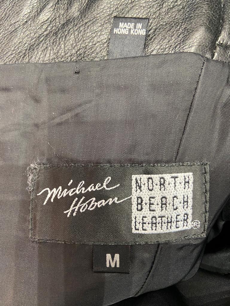 Schwarzes Bustierkleid aus Leder und Wildleder Michael Hoban North Beach Leather  im Angebot 1