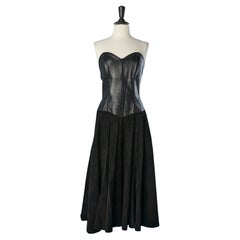 Black leather and suede bustier dress Michael Hoban North Beach Leather
