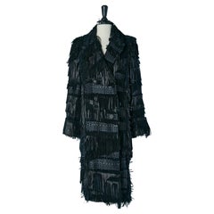 Black leather and suede coat with fringes CHANEL Les Métiers d
Art Paris Dallas