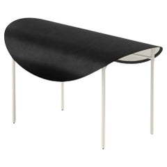 Black Leather and White Steel Tack Bench by Calen Knauf