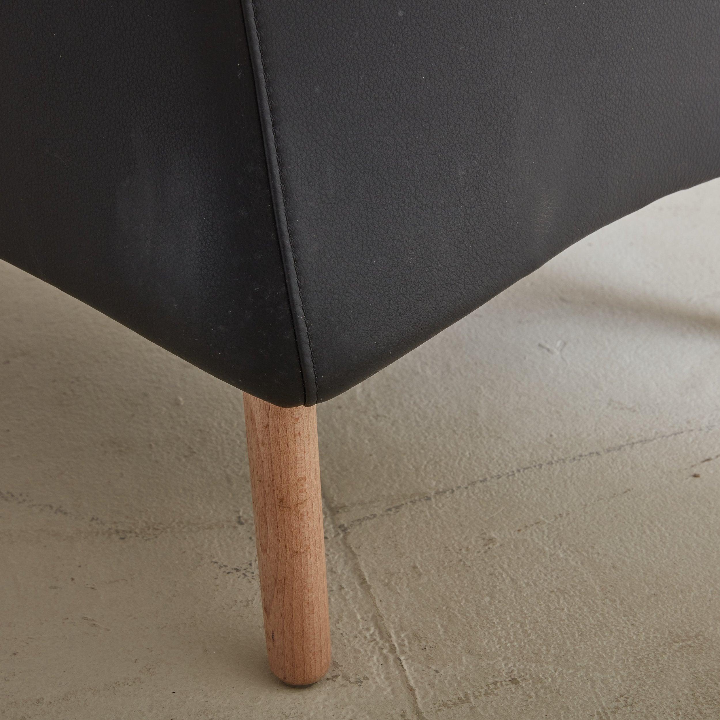 Black Leather Armchair by Both Søren Nissen & Ebbe Gehl, Denmark 1980s 4