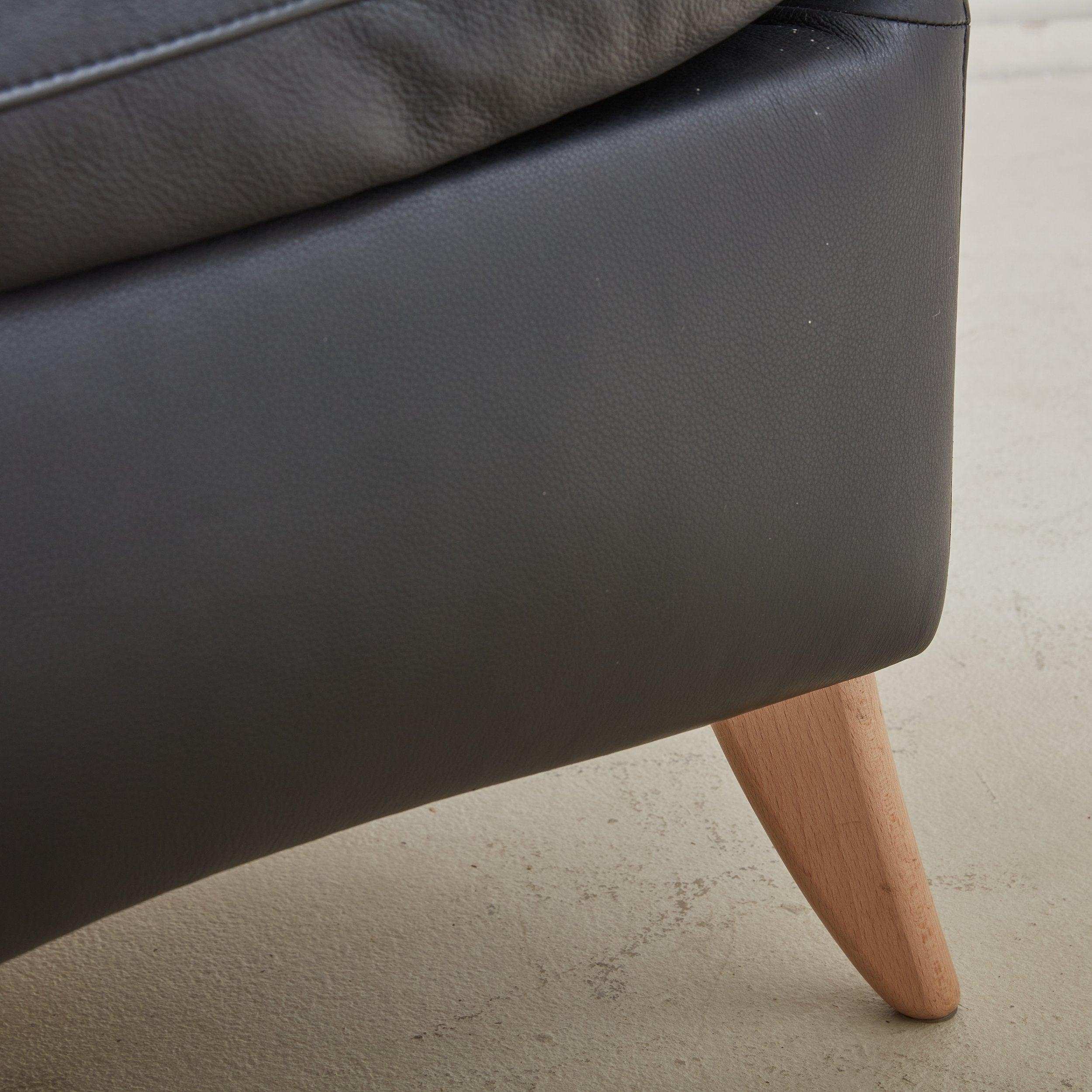 Danish Black Leather Armchair by Both Søren Nissen & Ebbe Gehl, Denmark 1980s