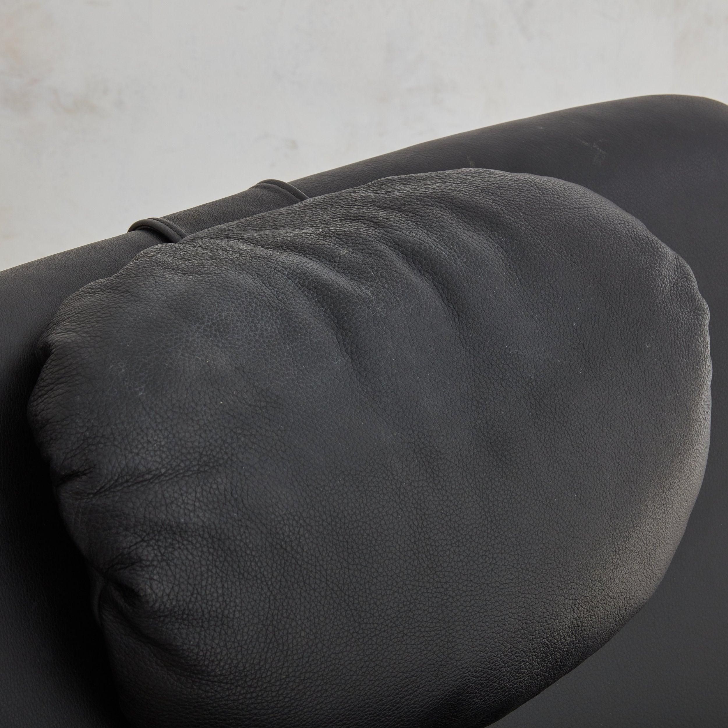 Black Leather Armchair by Both Søren Nissen & Ebbe Gehl, Denmark 1980s 1