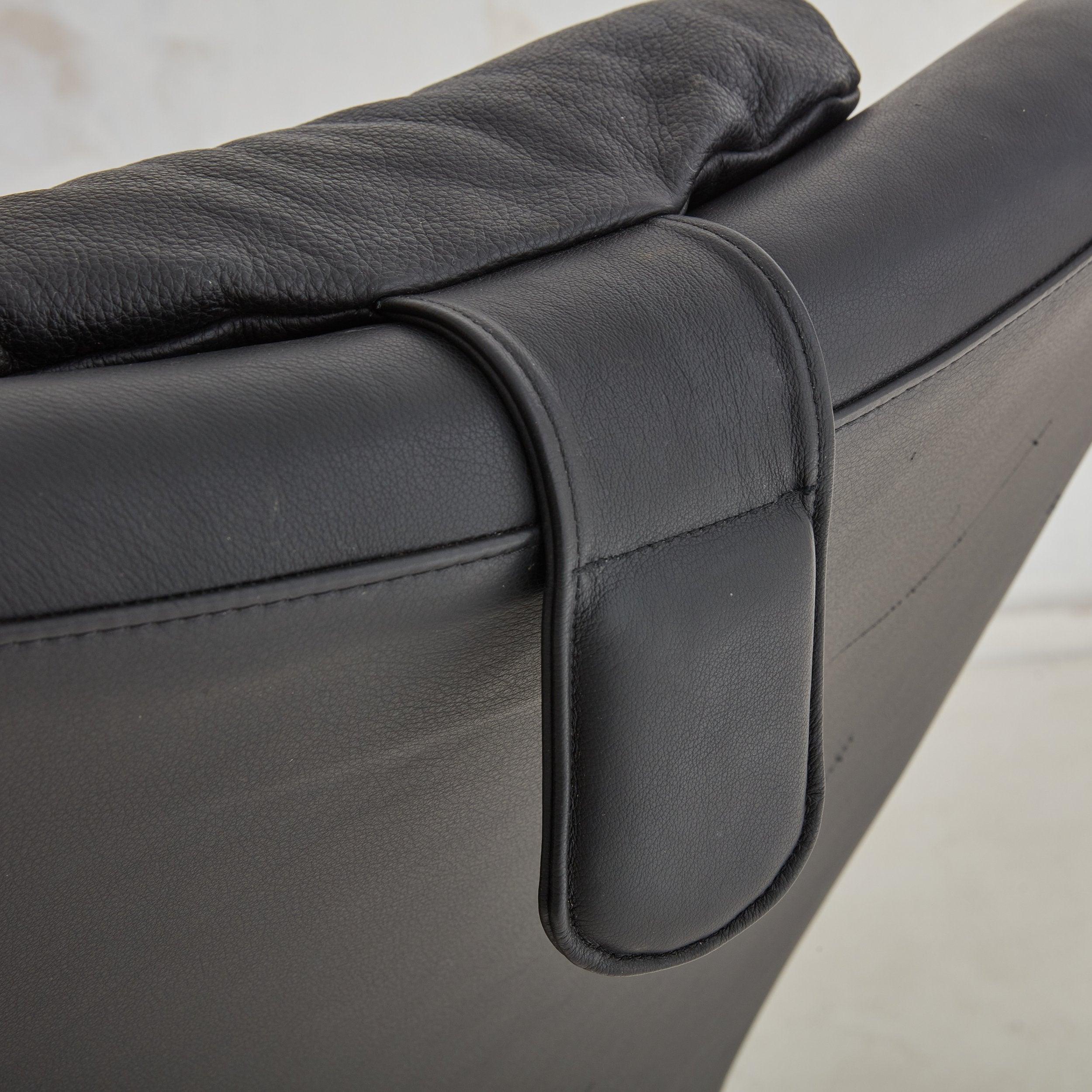 Black Leather Armchair by Both Søren Nissen & Ebbe Gehl, Denmark 1980s 2