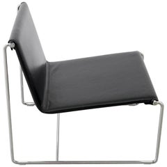 Black Leather Armchair "Drop", Zanotta, Italy