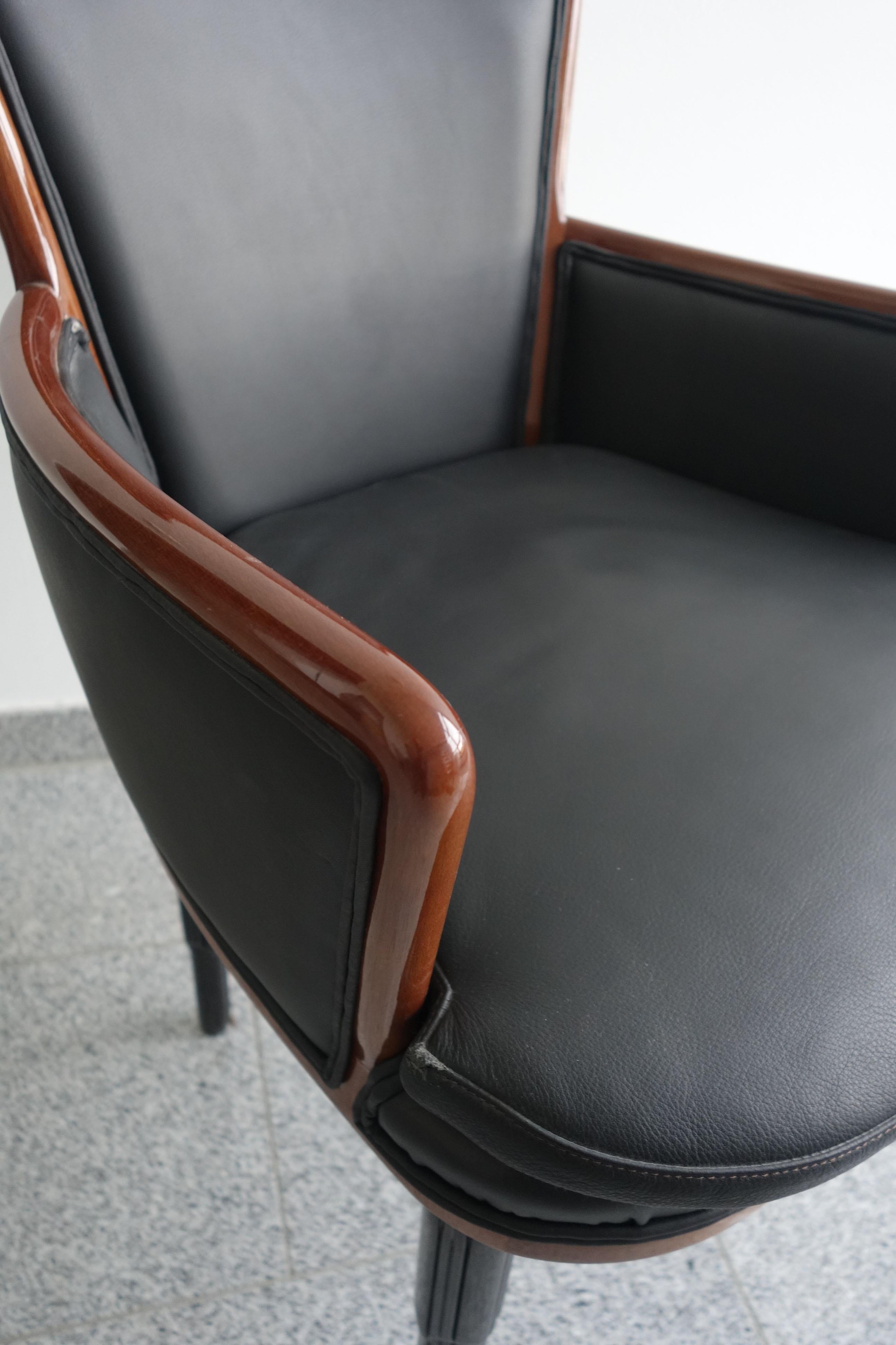 leather armchair black