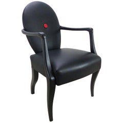 Black Leather Armchair from Belloni of Italy