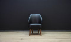 Black Leather Armchair Original Classic, 1980s