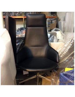 Silla ejecutiva Arper Aston de cuero negro