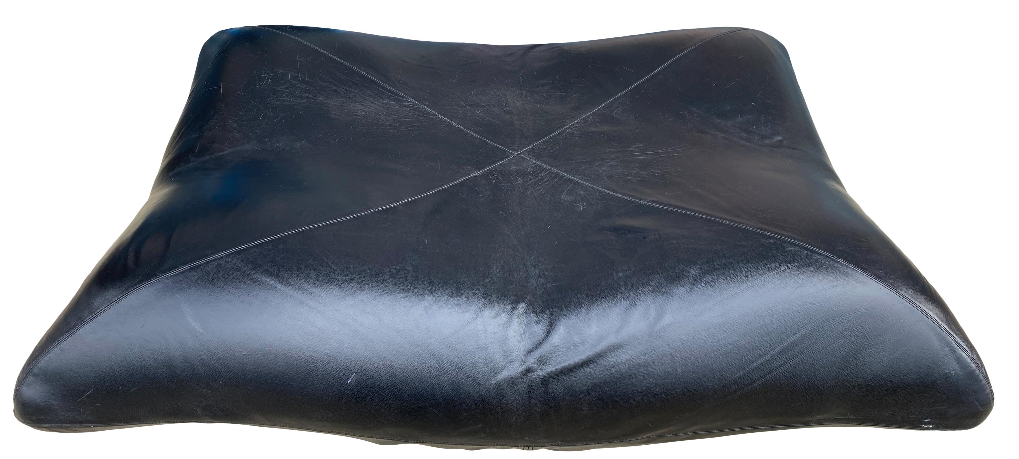 Italian Black Leather Articulating Corner Ribalta Daybed Sofa Forbicini for Arflex Italy