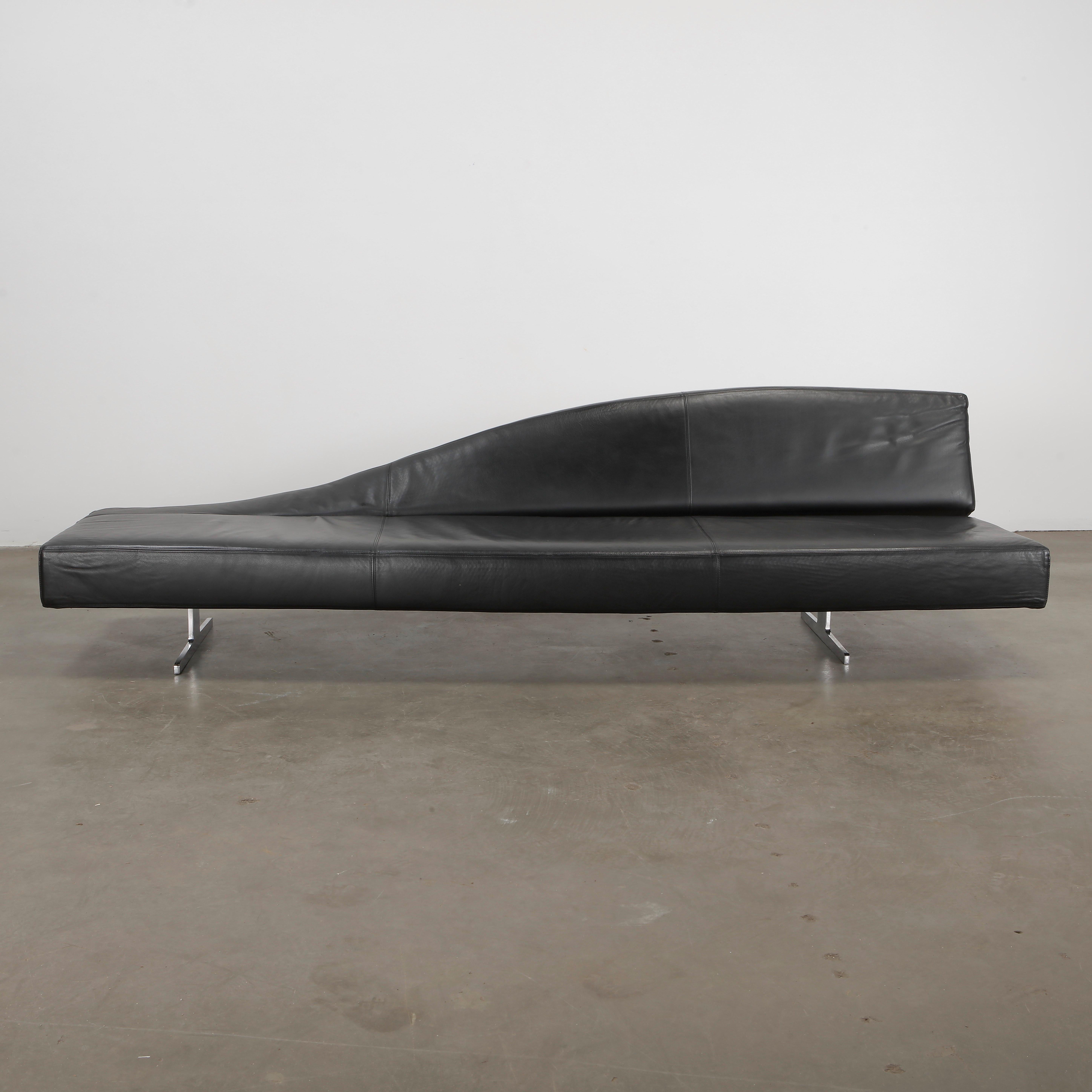 Aspen Sofa aus schwarzem Leder von Jean-Marie Massaud für Cassina, 2005 (Moderne der Mitte des Jahrhunderts) im Angebot