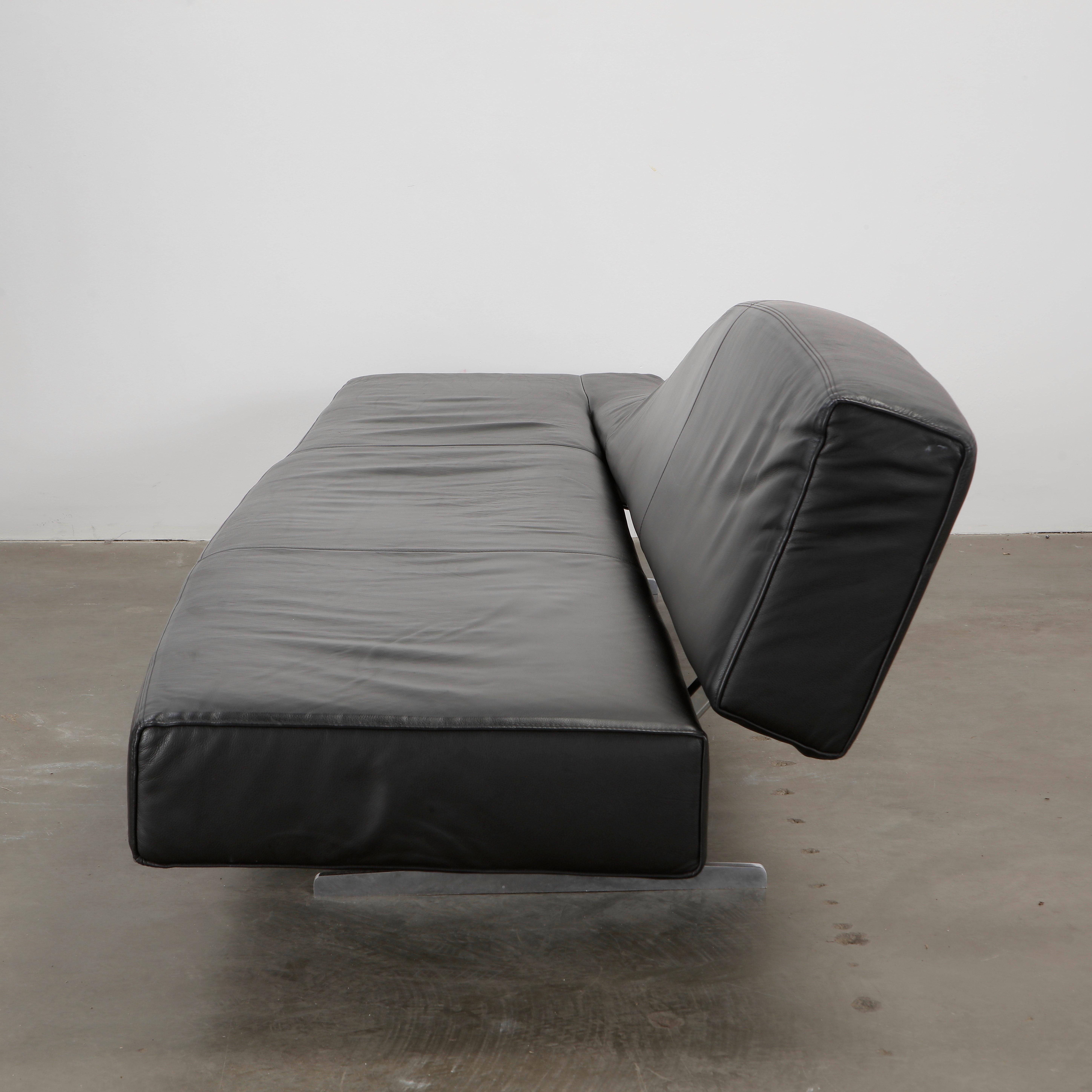 Aspen Sofa aus schwarzem Leder von Jean-Marie Massaud für Cassina, 2005 (Italienisch) im Angebot