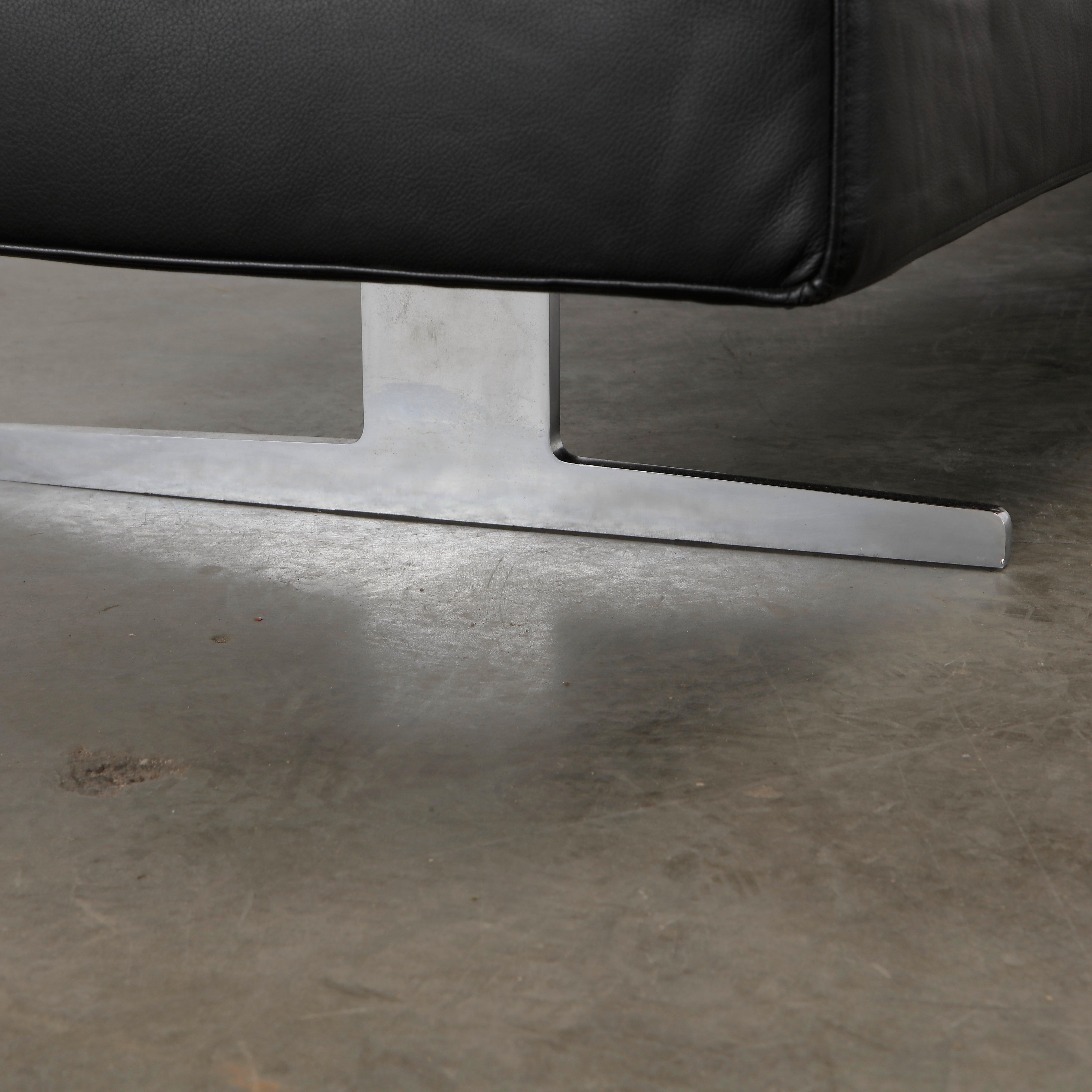 Aspen Sofa aus schwarzem Leder von Jean-Marie Massaud für Cassina, 2005 im Angebot 1
