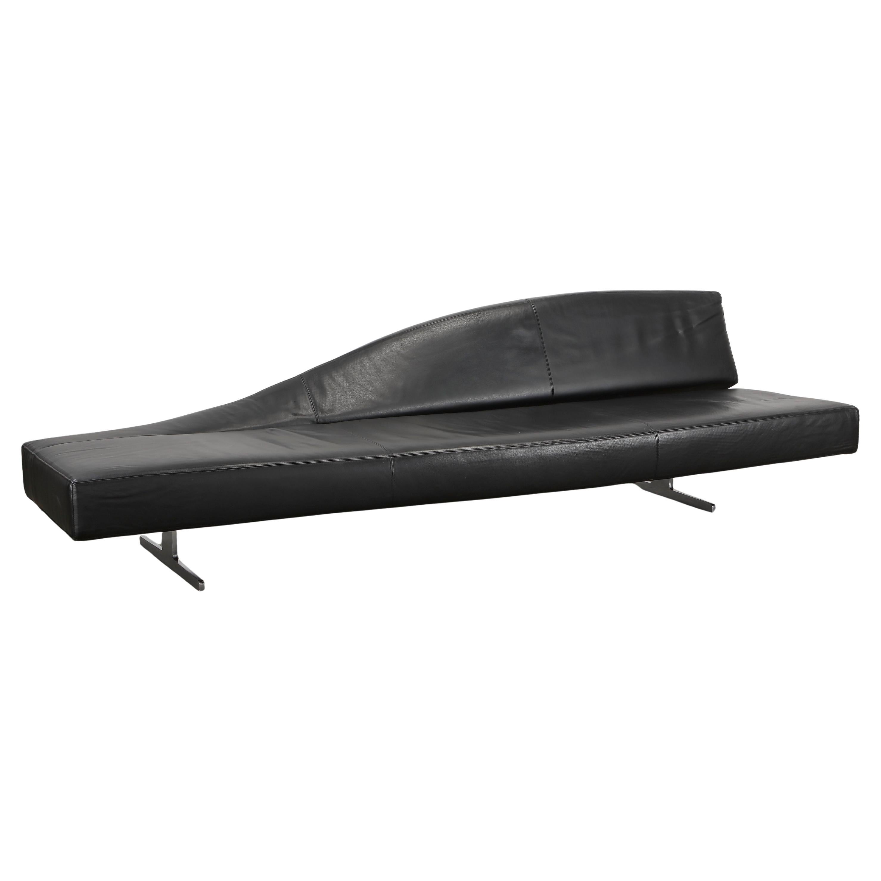 Aspen Sofa aus schwarzem Leder von Jean-Marie Massaud für Cassina, 2005 im Angebot