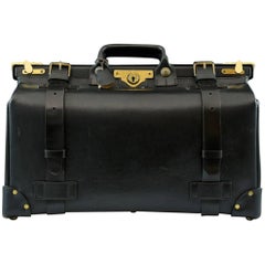 Vintage Black Leather Asprey Gladstone Bag, circa 1980