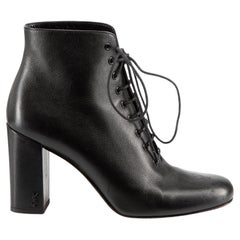 Black Leather Babies 90 Ankle Boots Size IT 38