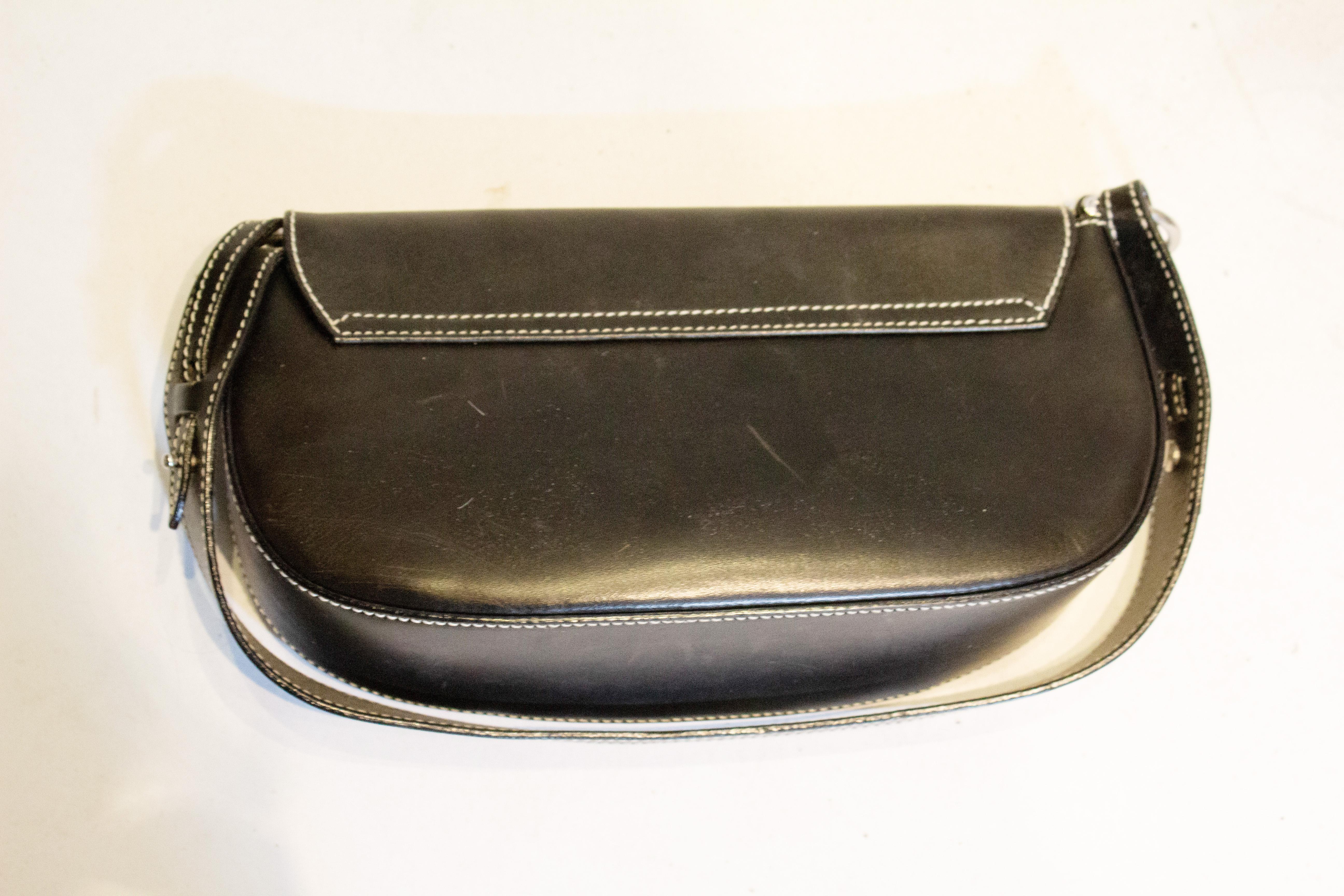 Black Leather Bag by Etienne Aigner In Good Condition For Sale In London, GB