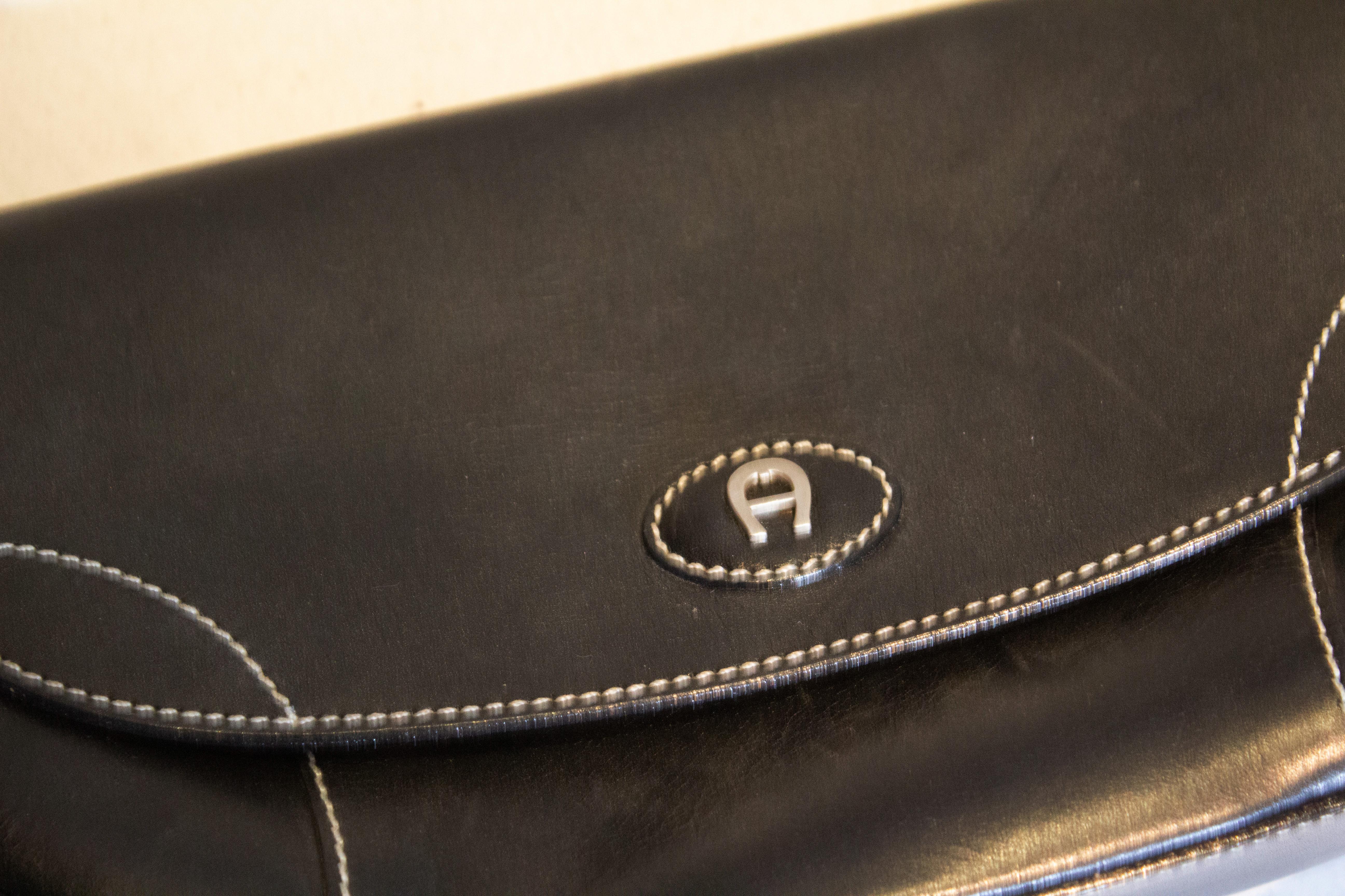 etienne aigner black leather purse
